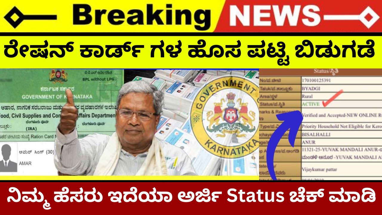 Release of new list of ration cards and opportunity to apply